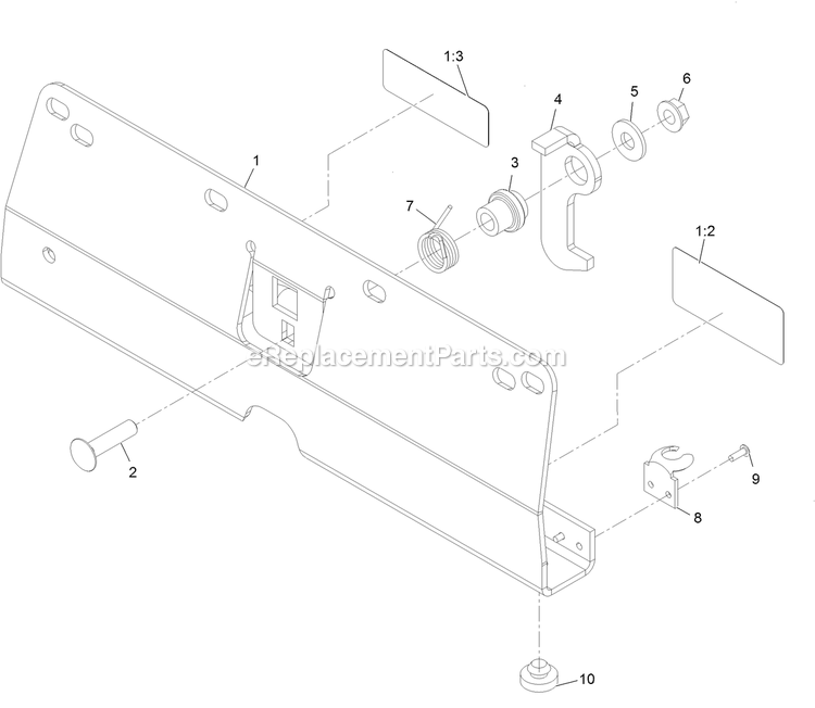 Latch Plate Assembly Diagram and Parts List for LZS902DKU725A1 (315000000-315999999)(2015) Exmark Lawn Mower