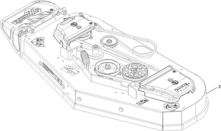Complete Deck Assembly Diagram and Parts List for VTS730AKC52400 (400000000-402082299)(2017) Exmark Lawn Mower