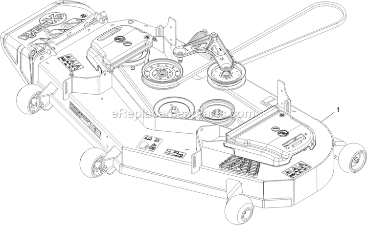Complete Deck Assembly Diagram and Parts List for RAE708GEM52300 (404314159-406294344)(2019) Exmark Lawn Mower