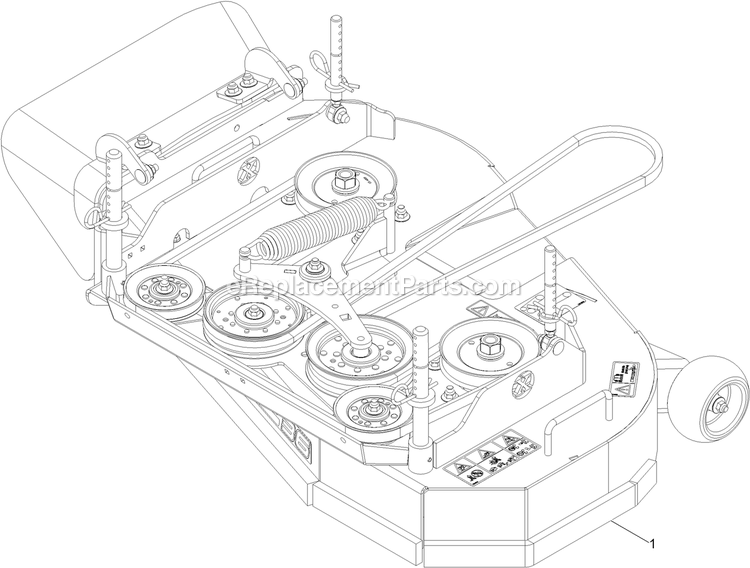 Complete Deck Assembly Diagram and Parts List for STE600CKA36300 (404314159-406294344)(2019) Exmark Lawn Mower