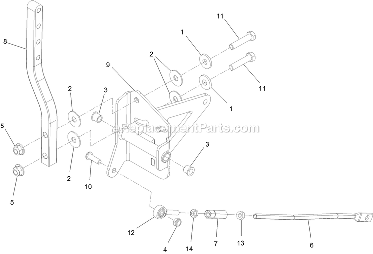 Rh Motion Control Assembly Diagram and Parts List for PNE651GKA48200 (316000000-399999999)(2016) Exmark Lawn Mower