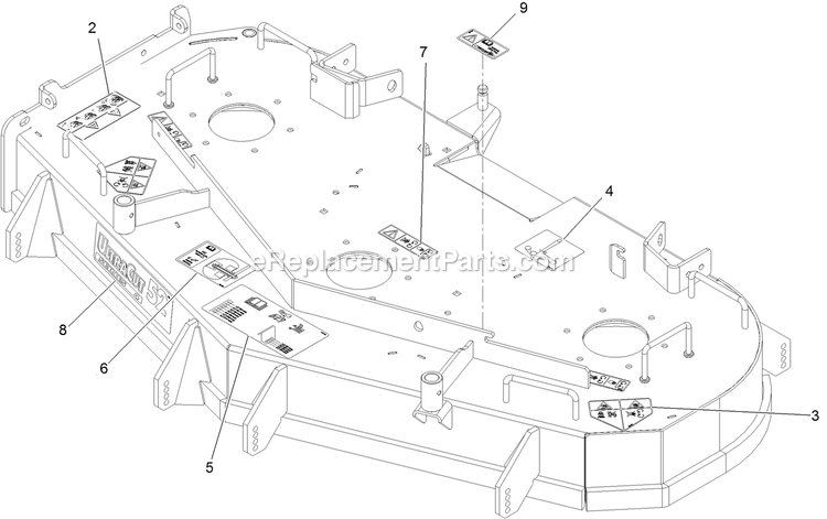Deck With Decals Diagram and Parts List for TTX680PKC52400 (315000000-315999999)(2015) Exmark Lawn Mower