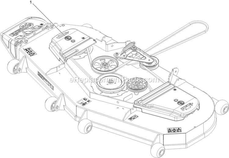 Complete Deck Assembly Diagram and Parts List for LZX921GKA726B1 (316000000-399999999)(2016) Exmark Lawn Mower