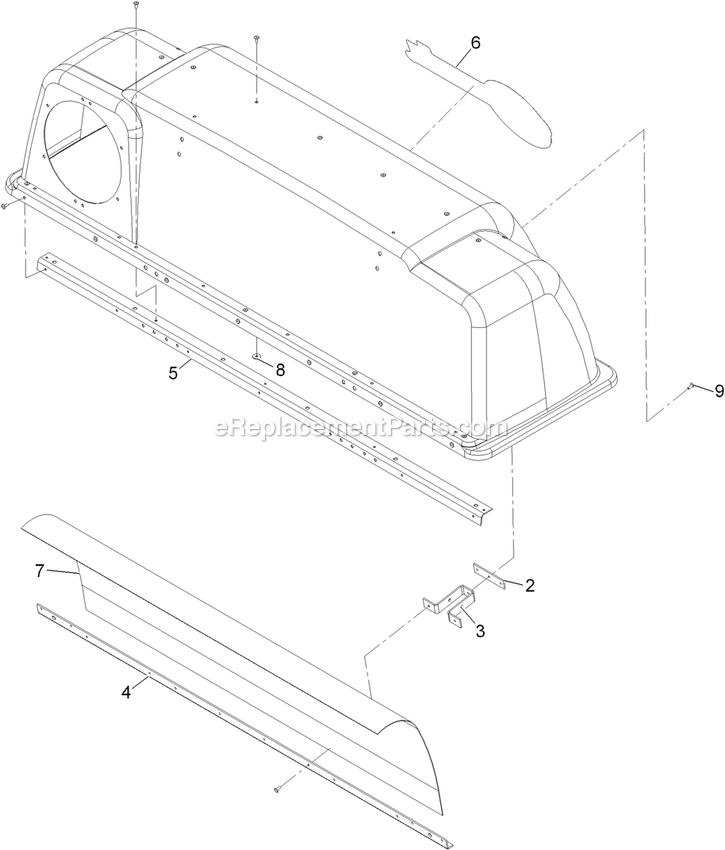 Hood Assembly Diagram and Parts List for 126-8680 (406294345-408644345)(2020) Exmark Lawn Tractor Accessories