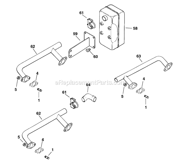Exhaust (2) Diagram and Parts List for LZ22KC604 (190000-219999)(1999) Exmark Lawn Mower