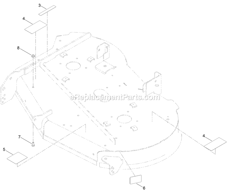 Deck With Decals Assembly Diagram and Parts List for QZE702GEM42200 (404314159-406294344)(2019) Exmark Lawn Mower