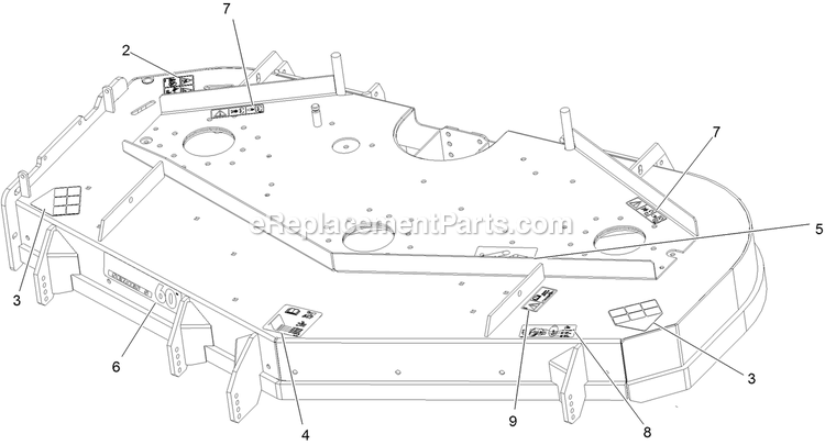 Deck With Decals Assembly (1) Diagram and Parts List for LZS902DKU605A1 (315000000-315999999)(2015) Exmark Lawn Mower