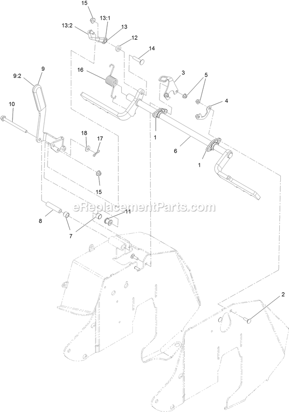 Park Brake Assembly Diagram and Parts List for STE600GKA44300 (404314159-406294344)(2019) Exmark Lawn Mower