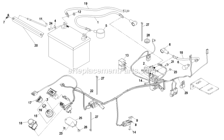 Electrical Group Diagram and Parts List for PHZ19KA344CA (720000-789999)(2008) Exmark Lawn Mower
