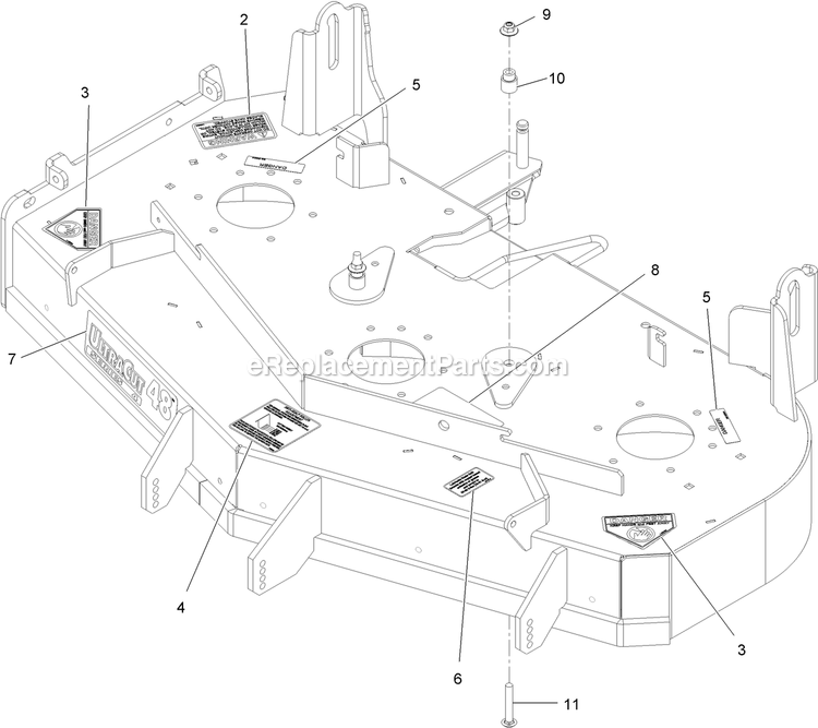 Deck With Decals Assembly Diagram and Parts List for LZE600KA484 (312000000-312999999)(2012) Exmark Lawn Mower