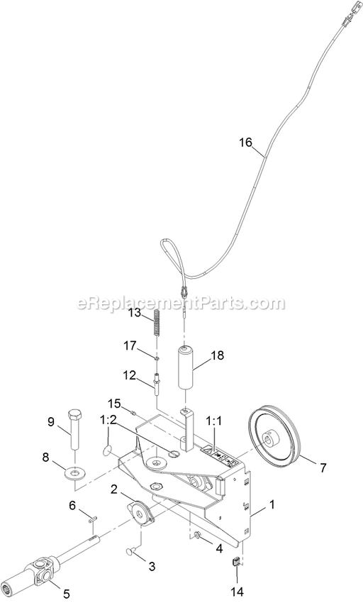 Mounting Assembly Diagram and Parts List for BR270KC36 (313000000-313999999)(2013) Exmark Leaf Blower / Vacuum