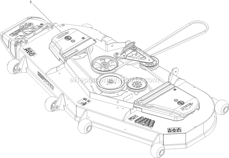 Complete Deck Assembly Diagram and Parts List for LZX980EKC726W0 (411294212-999999999)(2022) Exmark Lawn Mower