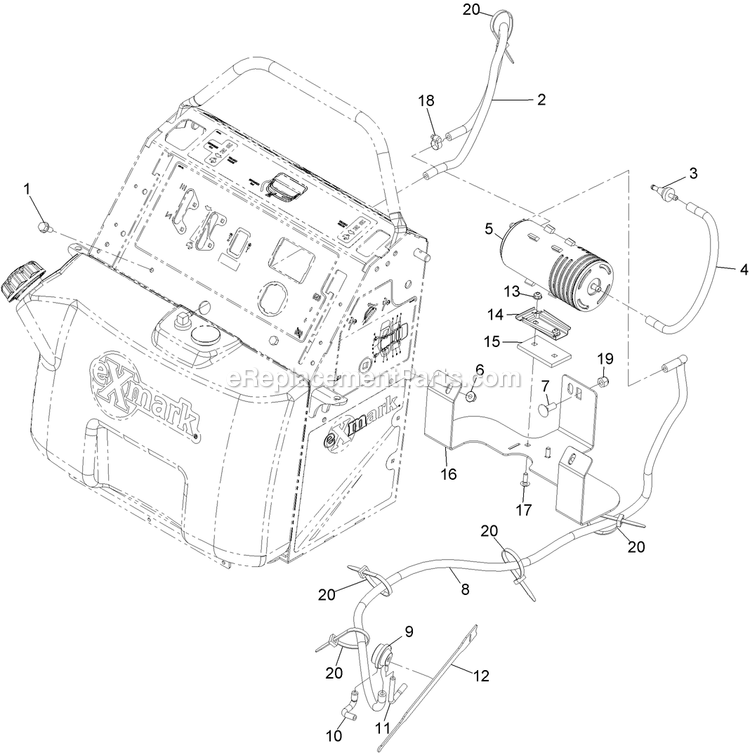 Carbon Canister Group - Ca Units Only Diagram and Parts List for VT24KAS484 (850000-919999)(2010) Exmark Lawn Mower