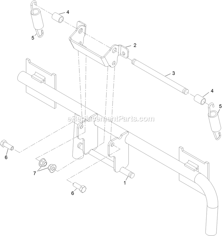 Bagger Mount Assembly Diagram and Parts List for 116-1084 (313000000-313999999)(2013) Exmark Lawn Tractor Accessories