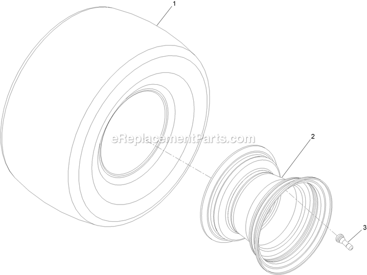 Tire And Wheel Assembly Diagram and Parts List for QZE725GKC50200 (411294212-999999999)(2022) Exmark Lawn Mower