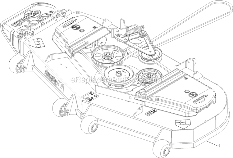 Complete Deck Assembly Diagram and Parts List for LZE742GKC60403 (315000000-315999999)(2015) Exmark Lawn Mower