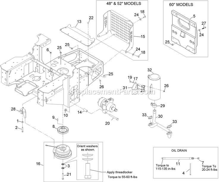Engine Group Diagram and Parts List for LCT23BV523 (720000-789999)(2008) Exmark Lawn Mower