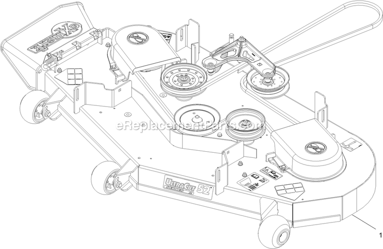 Complete Deck Assembly Diagram and Parts List for PNE691GKA52200 (315000000-315999999)(2015) Exmark Lawn Mower