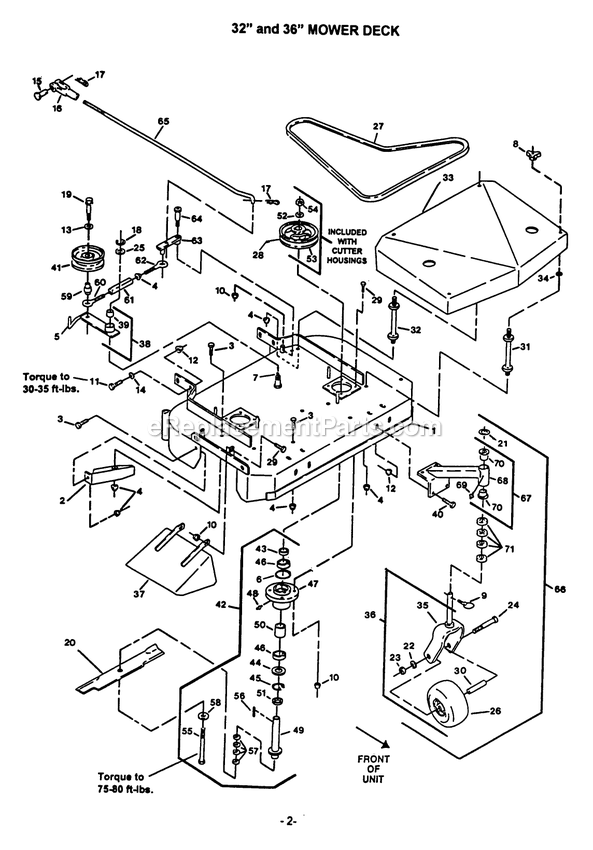 Mower Deck (1) Diagram and Parts List for M5214KA (130000-149999)(1997) Exmark Lawn Mower