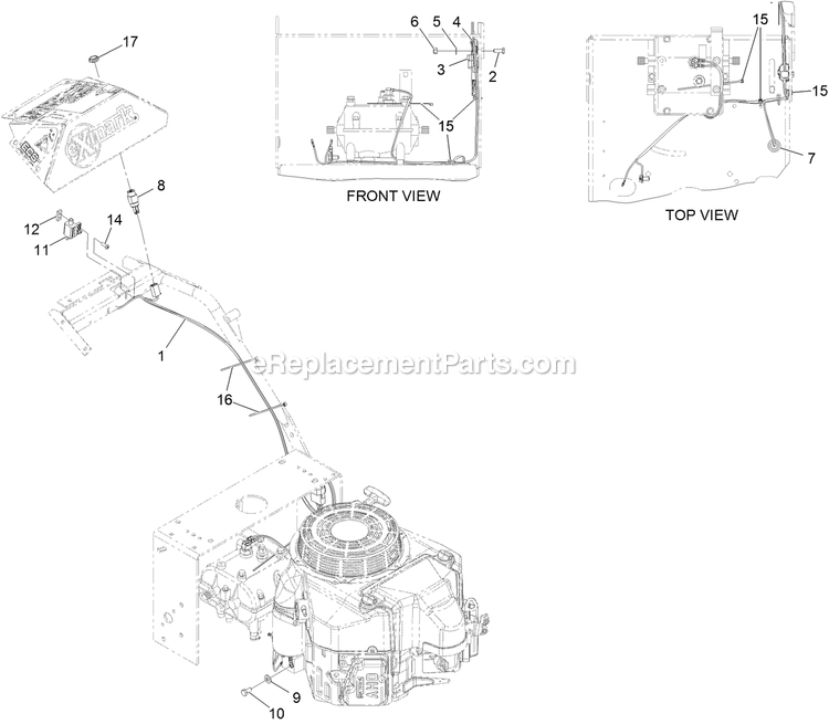 Electrical Assembly Diagram and Parts List for MGS481CKA48300 (316000000-399999999)(2016) Exmark Lawn Mower