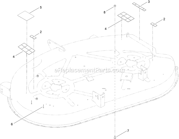 42 Inch Deck Assembly (2) Diagram and Parts List for QTE651KA421 (313000000-313999999)(2013) Exmark Lawn Mower
