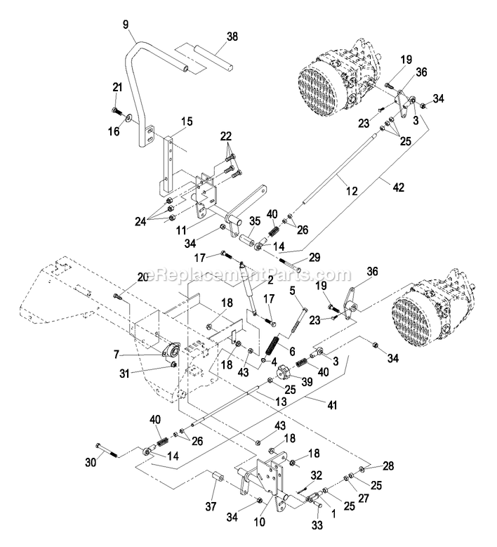Motion Control Group Diagram and Parts List for LXS25KD605 (600000-669999)(2006) Exmark Lawn Mower