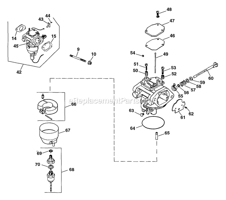 Fuel System (2) Diagram and Parts List for TR-20KC (102000-114999)(1995) Exmark Lawn Mower