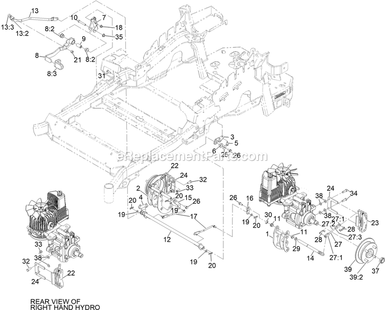 Park Brake Assembly Diagram and Parts List for LZE651CKA484A2 (411294212-999999999)(2022) Exmark Lawn Mower