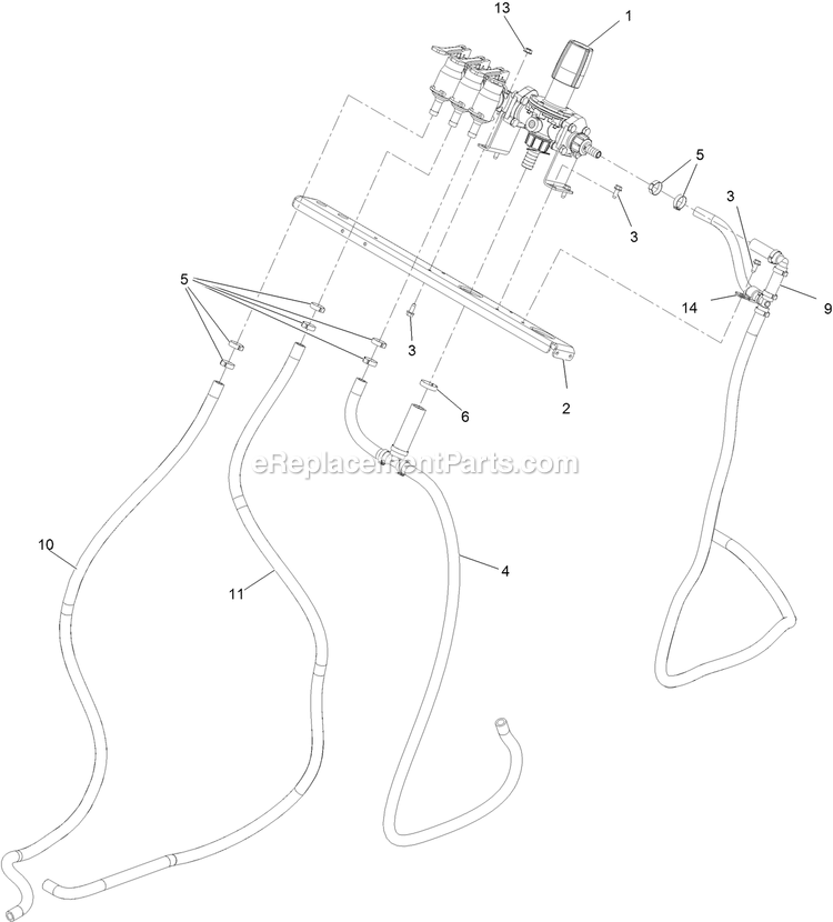 Control Valve Manifold Assembly (1) Diagram and Parts List for SSS270CSB00000 (316000000-399999999)(2016) Exmark Sprayer