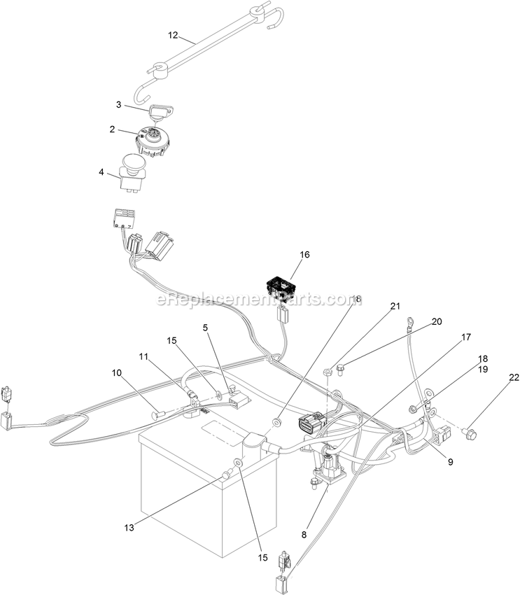 Electrical Assembly Diagram and Parts List for QTS452CEM34200 (315000000-315999999)(2015) Exmark Lawn Mower