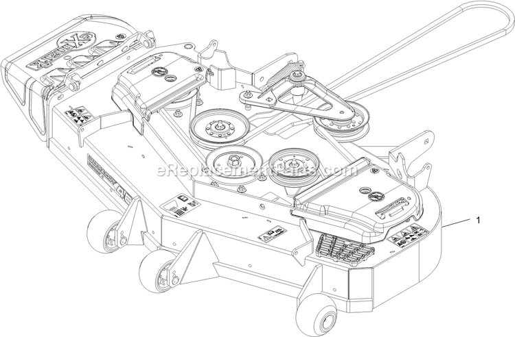 Complete Deck Assembly Diagram and Parts List for LZE651CKA484A2 (411294212-999999999)(2022) Exmark Lawn Mower