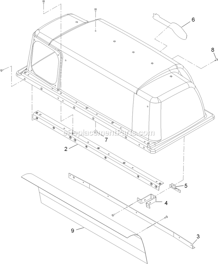 Hood Assembly Diagram and Parts List for LZUV2B (920000-999999)(2011) Exmark Lawn Tractor Accessories