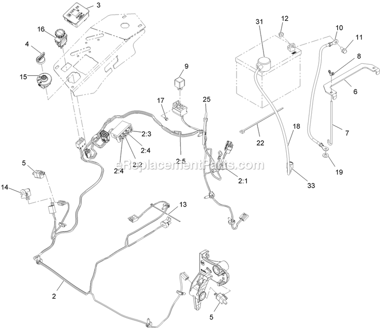 Electrical Assembly Diagram and Parts List for LZE27KC604 (920000-999999)(2011) Exmark Lawn Mower