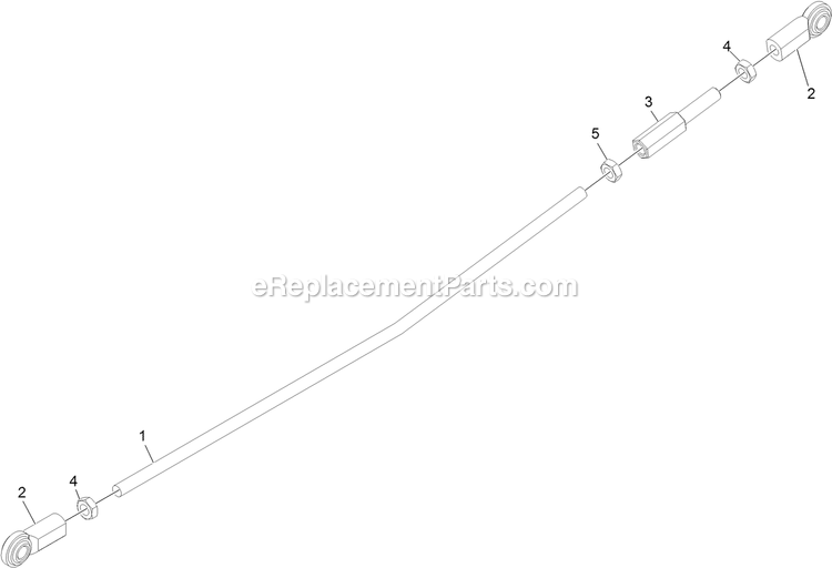 Rod Assembly (1) Diagram and Parts List for VTX651KA484 (313000000-313999999)(2013) Exmark Lawn Mower