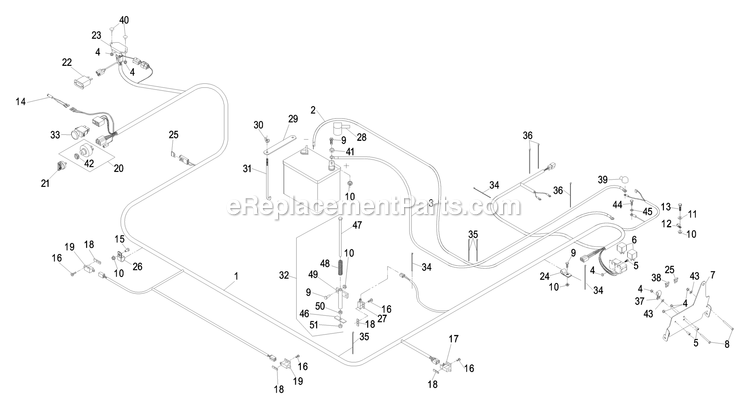 Electrical Group (1) Diagram and Parts List for LZ28KA665 (670000-719999)(2007) Exmark Lawn Mower