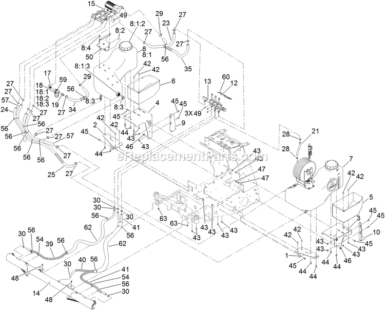 Spray System Assembly Diagram and Parts List for 34224 400000000-999999999 Exmark Sprayer