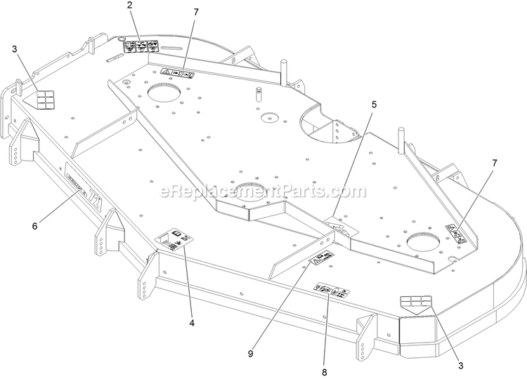 Deck With Decals Assembly (1) Diagram and Parts List for LZS902DKU725A1 (315000000-315999999)(2015) Exmark Lawn Mower