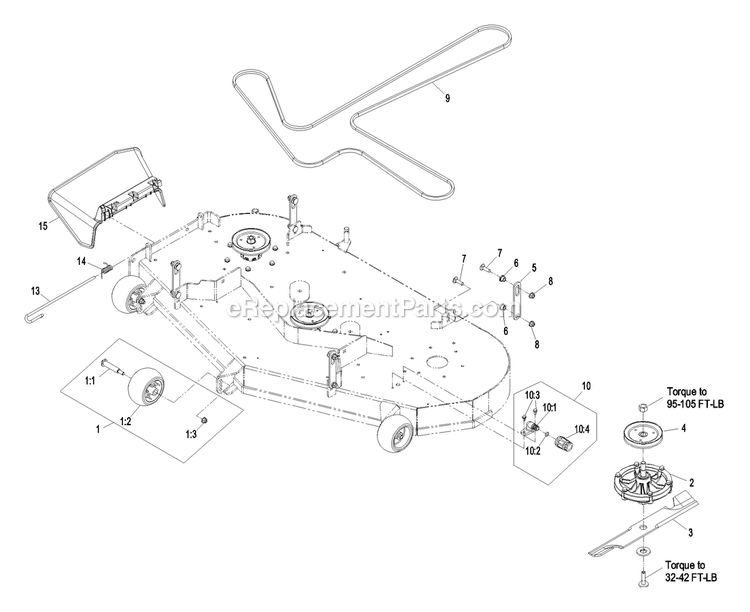 Deck Group (4) Diagram and Parts List for QST23KC522 (720000-789999)(2008) Exmark Lawn Mower