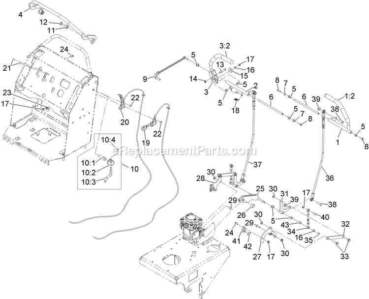 Control Assembly Diagram and Parts List for VT18KA363 (920000-999999)(2011) Exmark Lawn Mower