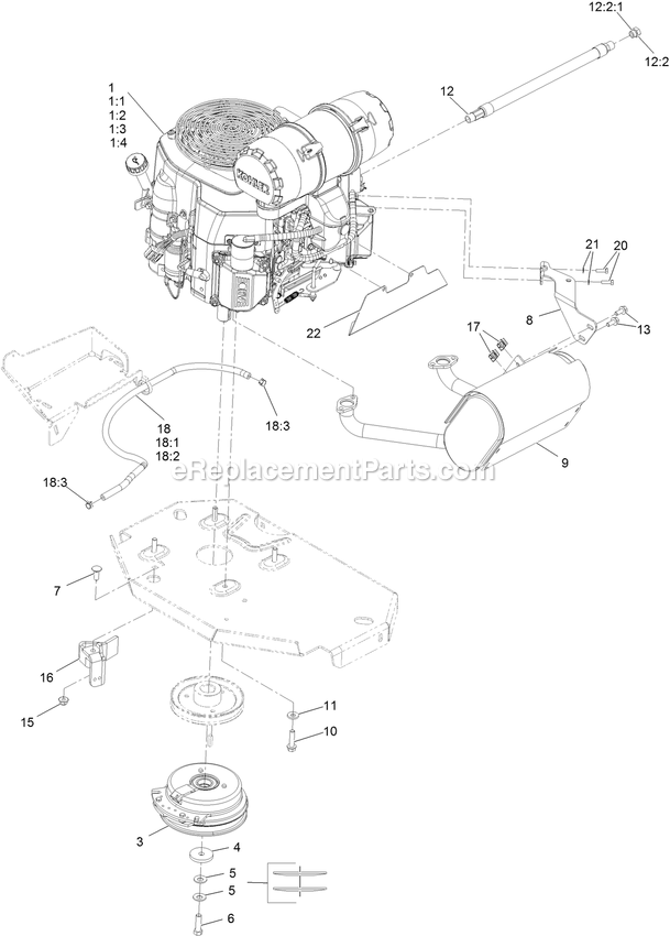 Engine Assembly Diagram and Parts List for LZE742GKC604A3 (400000000-402082299)(2017) Exmark Lawn Mower