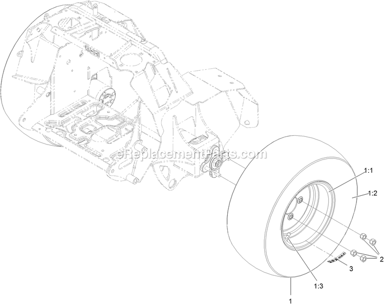 Tire And Wheel Assembly Diagram and Parts List for STE600GKA44300 (404314159-406294344)(2019) Exmark Lawn Mower