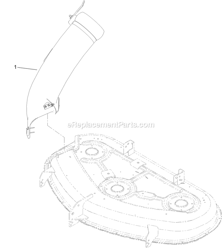 50 Inch Chute Mounting Assembly Diagram and Parts List for 126-6337 (315000000-315999999)(2015) Exmark Lawn Tractor Accessories