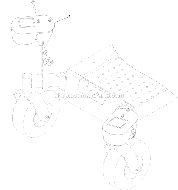 Caster Weight Assembly Diagram and Parts List for 135-2604 (408644346-411294211)(2021) Exmark Lawn Tractor Accessories