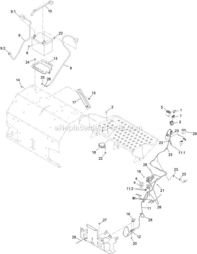 Electrical Assembly Diagram and Parts List for ARX541CKA30000 (400000000-402082299)(2017) Exmark Aerator