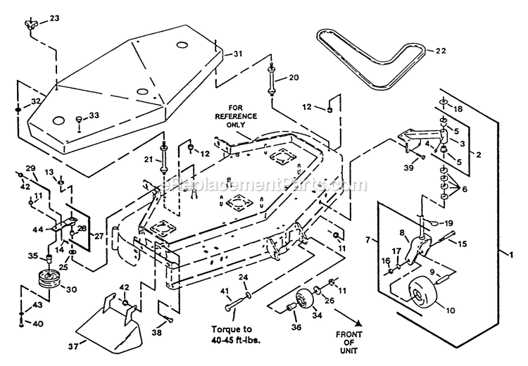 Mower Deck (4) Diagram and Parts List for VH5216BV (130000-149999)(1997) Exmark Lawn Mower