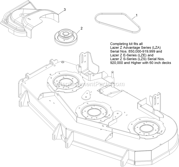 Completing Kit (5) Diagram and Parts List for LZUVQD11 (312000000-312999999)(2012) Exmark Lawn Tractor Accessories