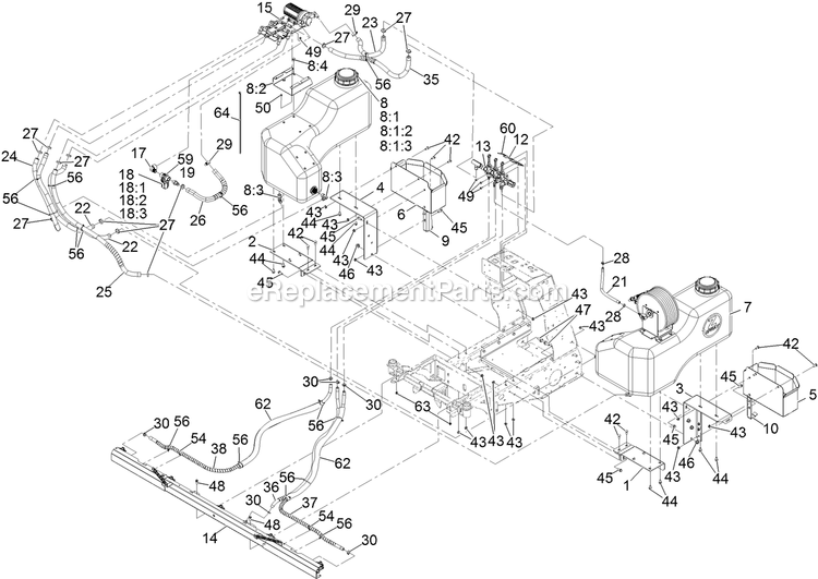 Spray System Assembly Diagram and Parts List for 34226 400000000-999999999 Exmark Sprayer