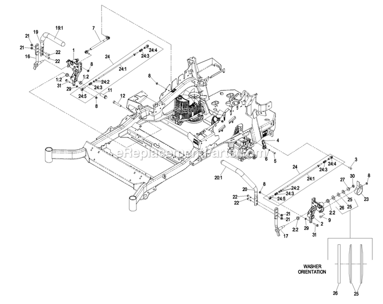 Motion Control Group Diagram and Parts List for LZAS29KA724LP (850000-919999)(2010) Exmark Lawn Mower