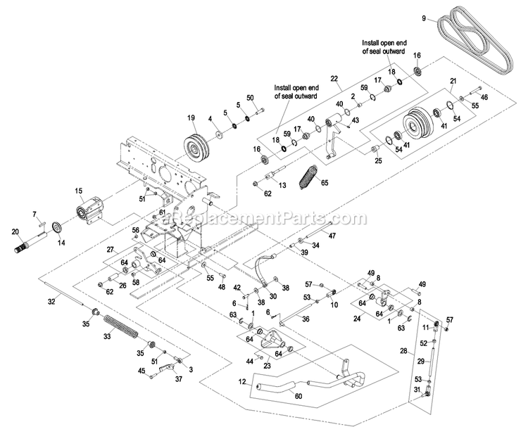 Jackshaft Group Diagram and Parts List for NAV27KCCA (850000-919999)(2010) Exmark Lawn Mower