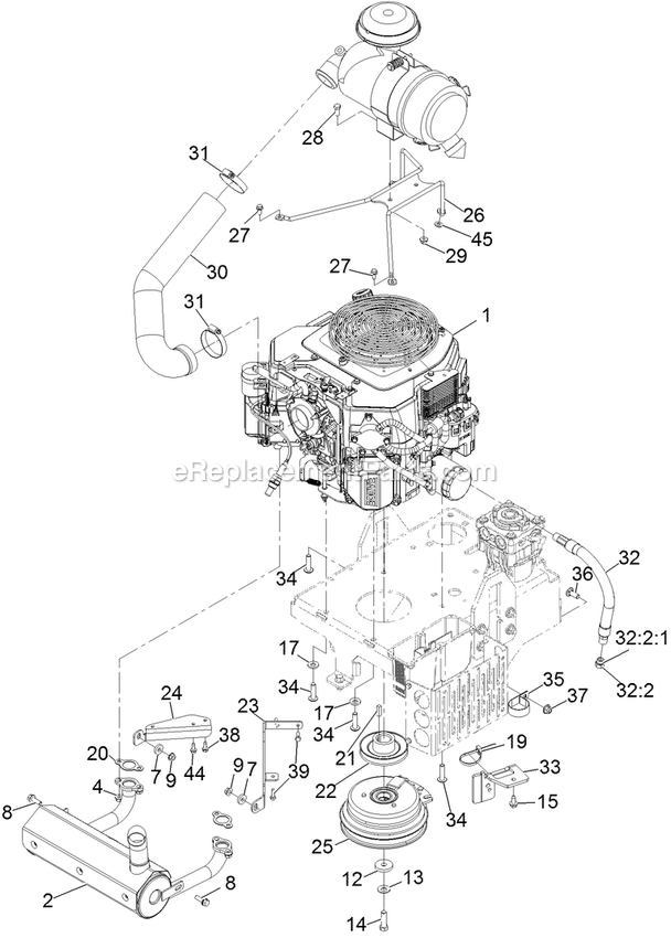Engine Assembly Diagram and Parts List for VTX740EKC604 (314000000-314999999)(2014) Exmark Lawn Mower